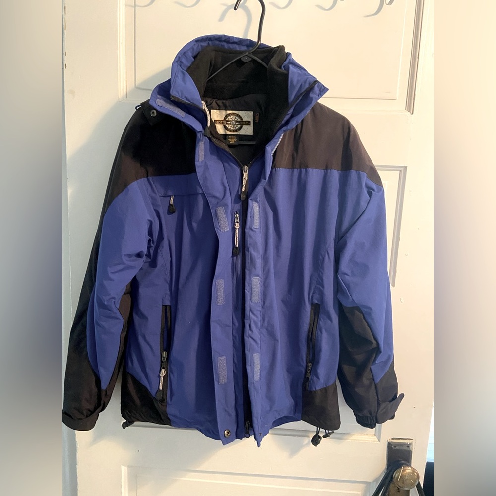Men's Ski Jacket - Blue and Black 2 piece with zip out flannel jacket